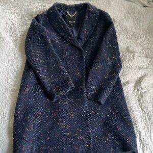 JCrew Daphne topcoat in speckled navy, size 10